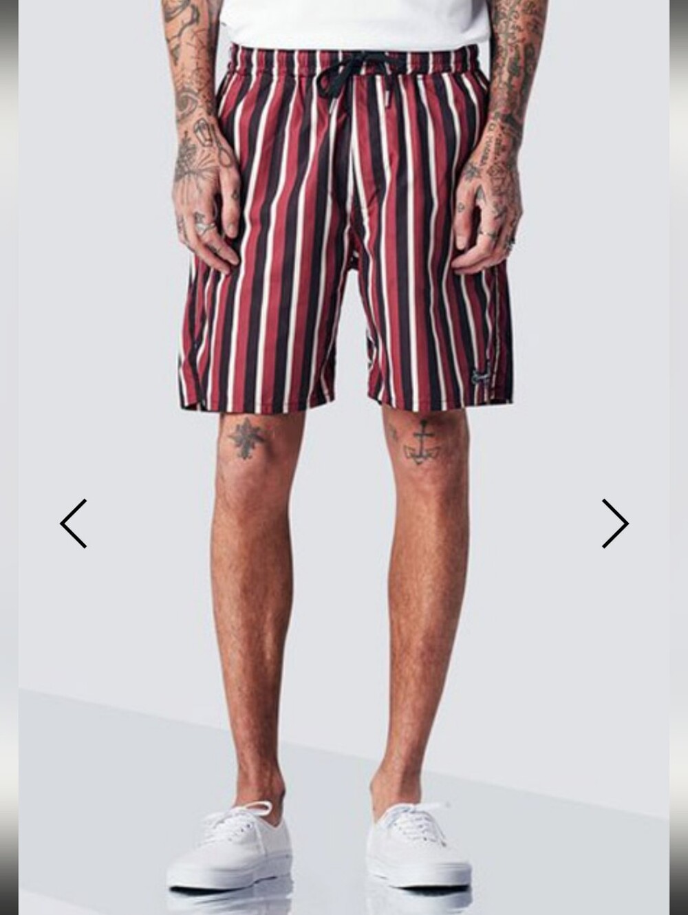 Stampd Striped Men’s Drawstring Shorts Burgundy/Black